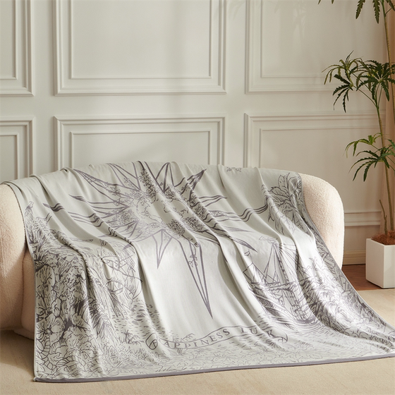 
Class A bamboo fiber cover blanket summer cool shawl towel quilt sofa blanket ice silk jacquard nap small air conditioning blanket