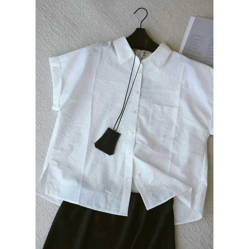 2026 Tame Time Summer New Collection Wrinkled Cotton Youthful Short-Sleeve Shirt