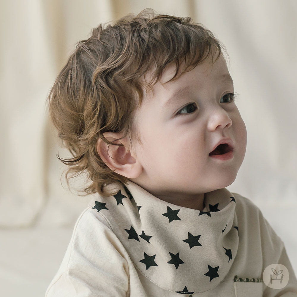 South Korean imported baby boy spat towel male and female baby all-cotton banana type small surrounding pocket bifacial triangular towel surrounding pocket