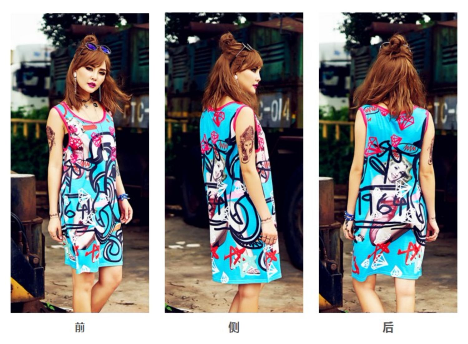 Hiphop sản phẩm mới của phụ nữ Monroe in lỏng kích thước lớn vest che đầu váy trừu tượng phần thủy triều - Áo ba lỗ thoi trang cong so