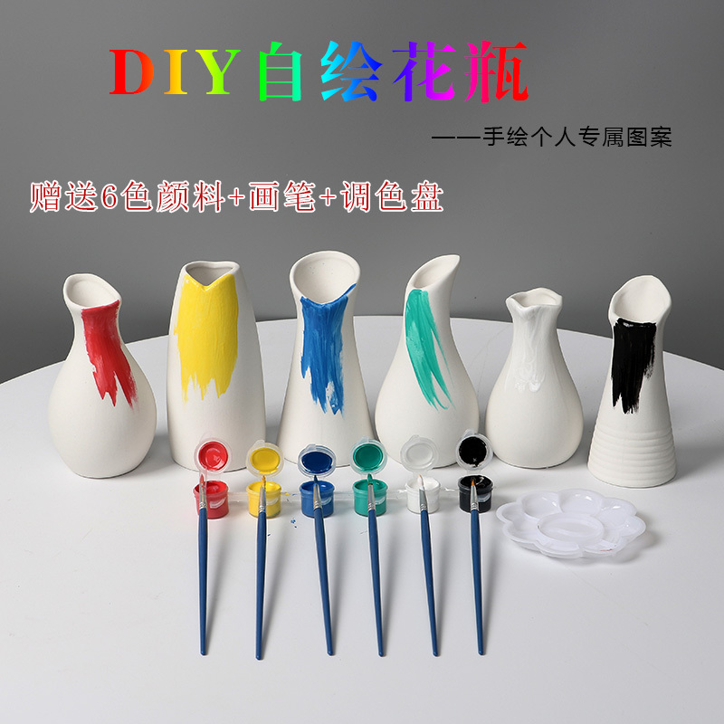 DIY Hand-Painted Ceramic Small Vase Decoration, Plant Hydroponic Container, Desktop Personalized Small Ornaments, Kidsren's Gifts