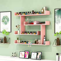 Nail polish glue display shelf Wall-mounted wall-mounted red cosmetics display cabinet beauty shop nail shop triangle shelf