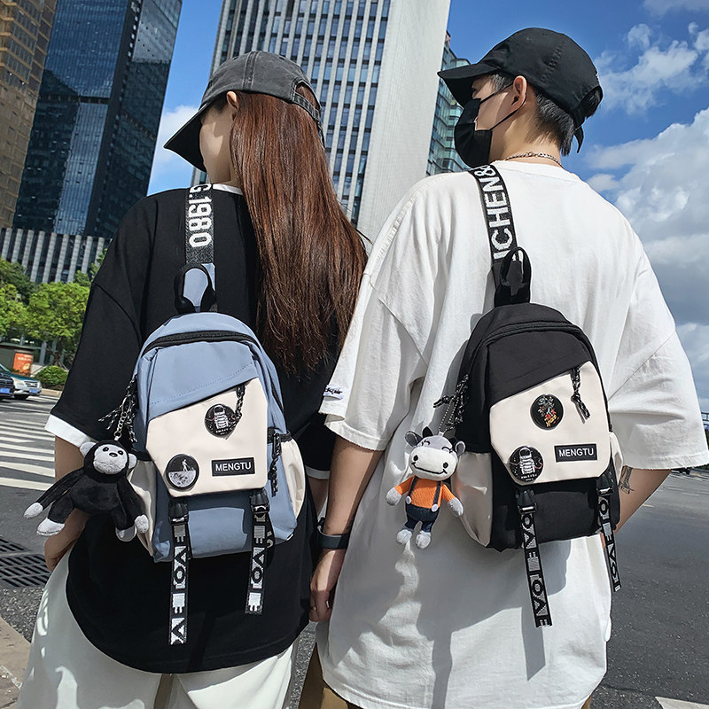 Chest Bag Men Ins Small Satchel Casual Day Department Student Single Shoulder Bag Tide Card Men Skew Satchel Chest Front Satchel Bag