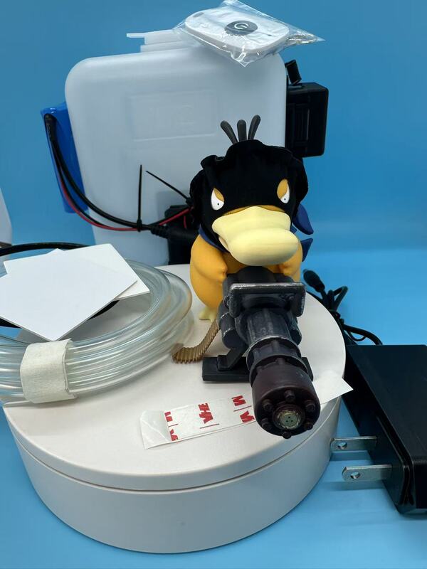 Remote-Controlled Water-Spraying Duck Gatling Car Ornament, Rear Hanging Decoration, Roof and Trunk Accessory, Road Bully Squirting Water