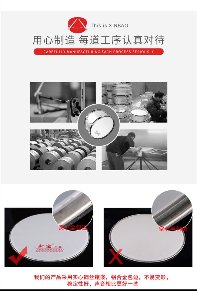 Nhạc cụ trống Baojun mới Dajun Drum 22 24 Ban nhạc quân đội phương Tây 25 inch Trống Đội trống guitar classic yamaha