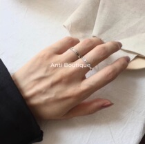 (ANTI customization) 925 sterling silver retro fine Greek letter ring simple opening adjustable