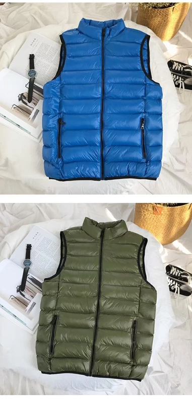 Áo vest nam mùa đông nhẹ và kích thước lớn vest lỏng vest nam thanh niên cotton vest thể thao áo khoác giản dị