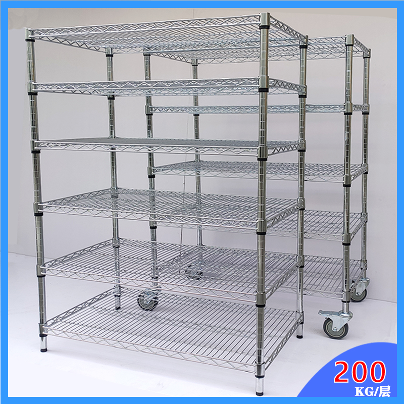 Stainless steel shelving with wheel material frame workshop warehouse home iron frame mobile shelving antistatic display shelf