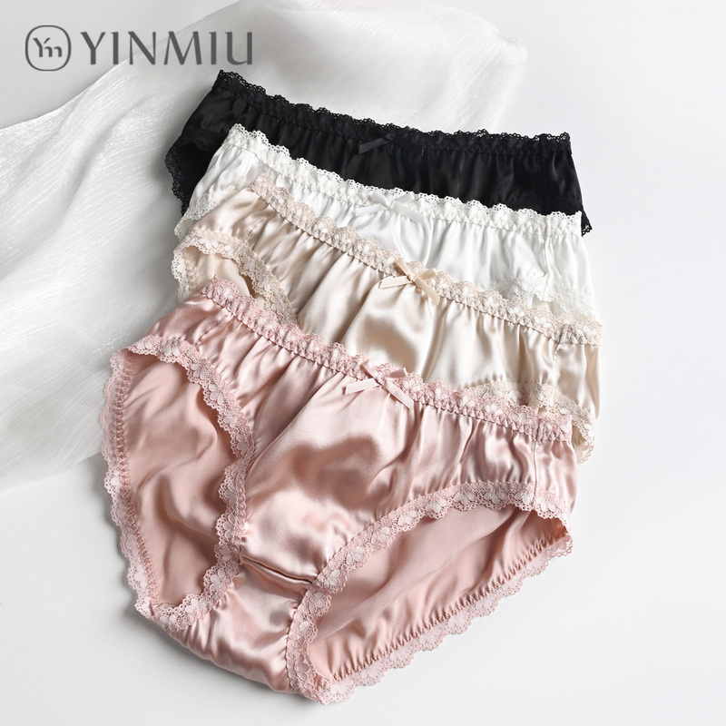 Women's Mulberry Silk Underwear, Silky Satin, Light Luxury, High-End, Sexy, French Style, Pure Desire, Women's Triangle Shorts, Summer Thin Style