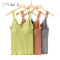 Warm camisor Vest Womens belt chest pad plush padded winter sexy lace tight base shirt lingerie