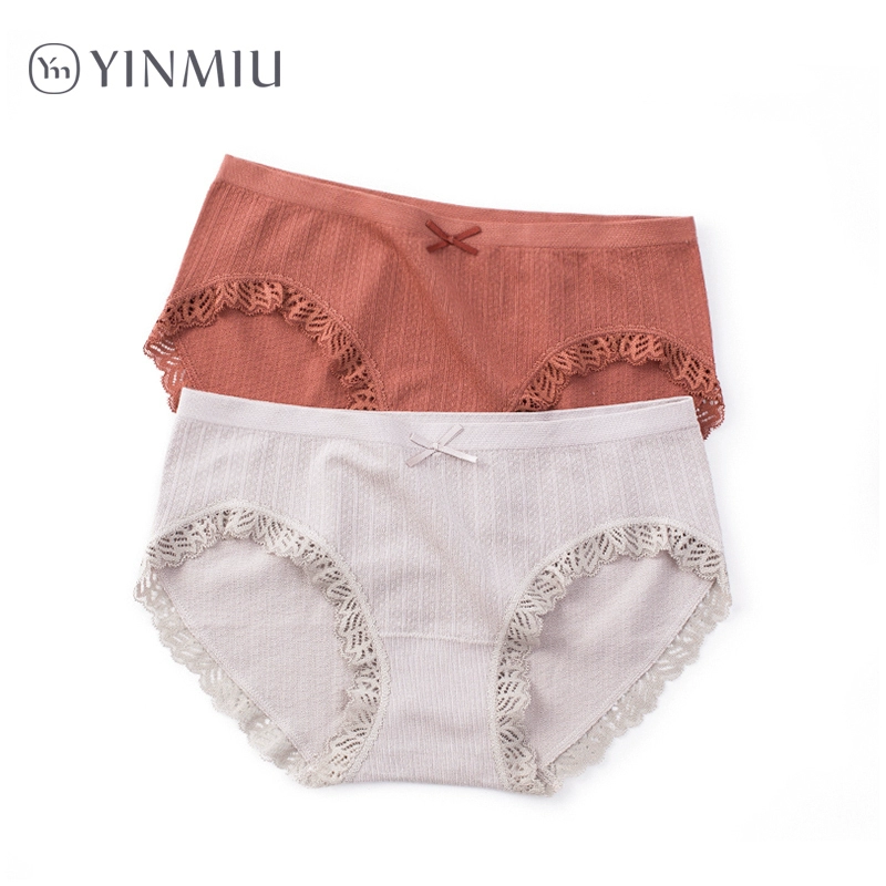 3 bộ đồ lót nữ bằng gỗ Del Modal Nhật Bản ren 100% cotton brief quần short caramen eo - Vòng eo thấp shop đồ lót nam nữ đẹp