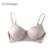 Silk bra no steel ring womens underwear womens bra comfortable soft small chest two-breasted sleep without restraint thin
