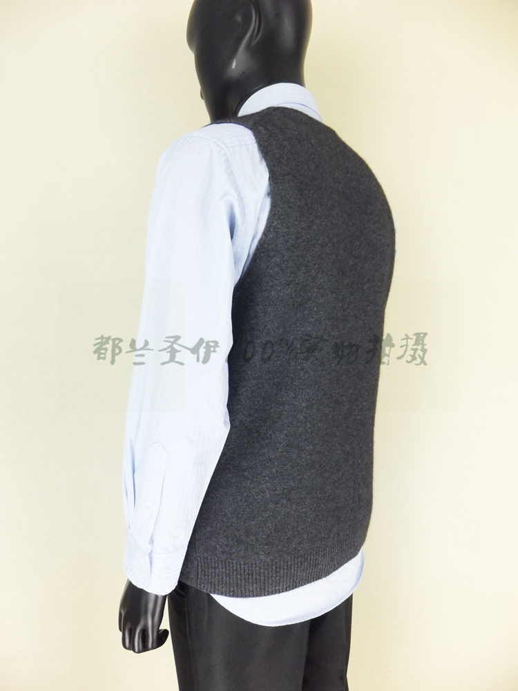 Cashmere áo len nam vest vest nam mùa thu và mùa đông len vest nam V-Cổ áo len trung niên knit cardigan vest dày