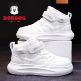 Детская белая обувь для мальчиков, высокая спортивная обувь, белые кроссовки