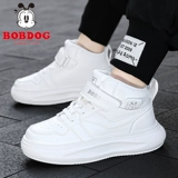 Детская белая обувь для мальчиков, высокая спортивная обувь, белые кроссовки