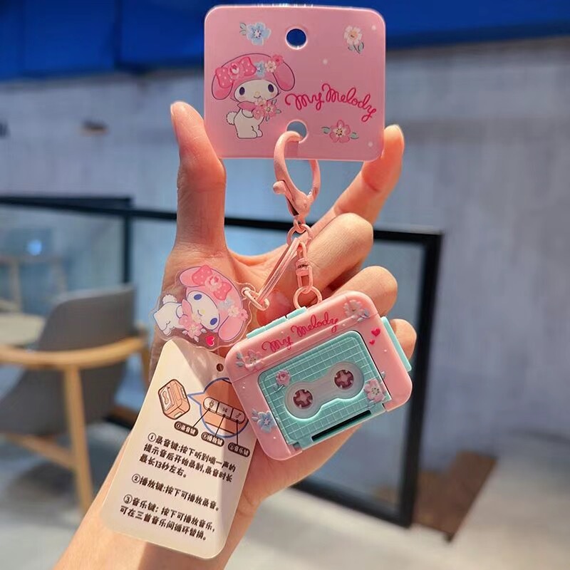 Exquisite Genuine Sanrio Hello Kitty My Melody Mini Recorder Keychain Pendant Toy Small Gift