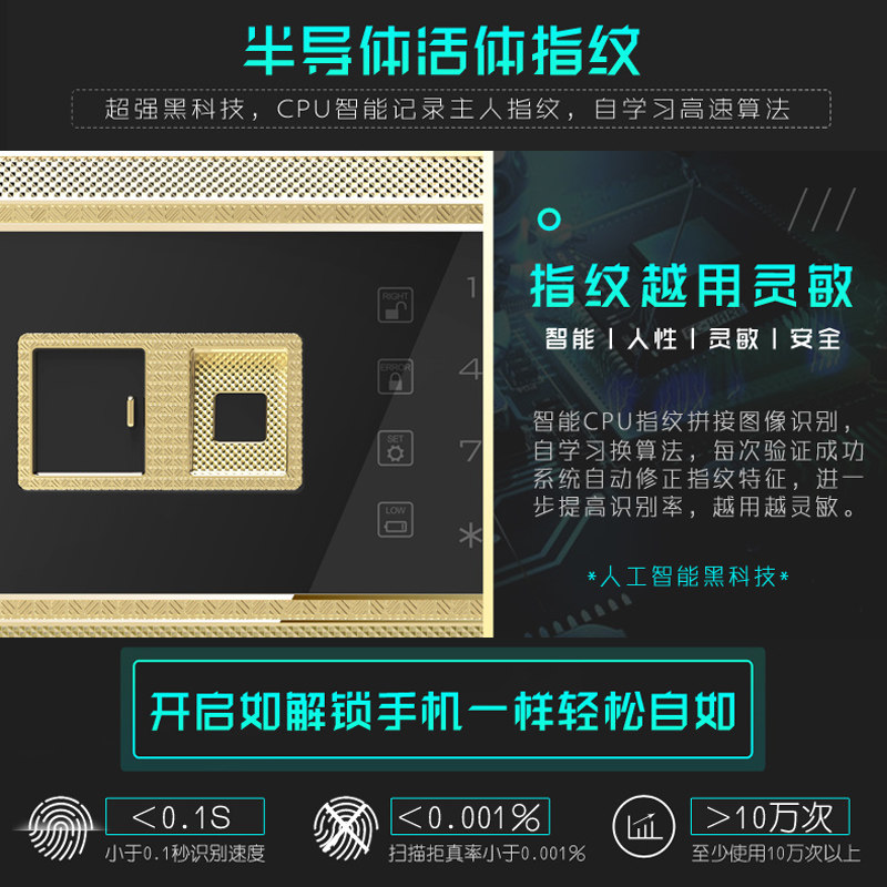 Ounais 60 Office All-Steel 80cm Double-Door Safe 70 Household Large Password Safe Fingerprint Safe Deposit Box