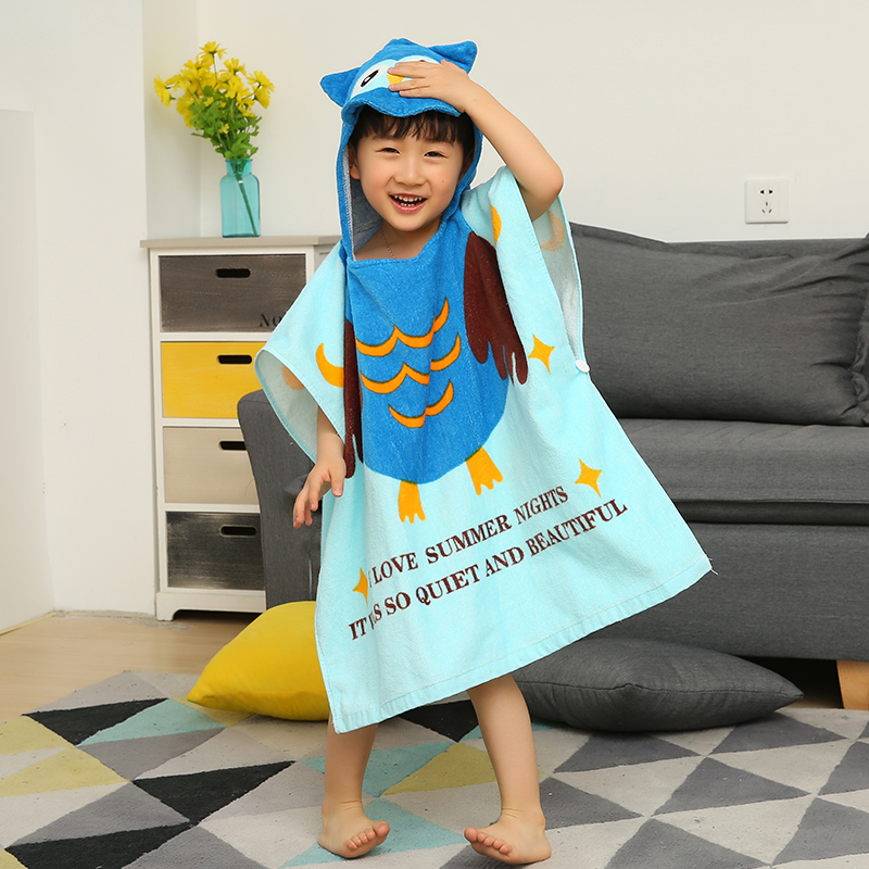 Phim hoạt hình mới trẻ em khăn tắm khăn bông trùm đầu áo choàng bé áo choàng đi biển khăn tắm đầu yukata - Khăn tắm / áo choàng tắm áo choàng tắm