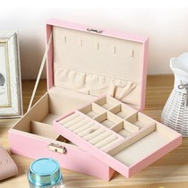 Hand jewelry jewelry storage box high grade layer with lock multifunctional large capacity earrings necklace hand box jewelry box