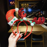 38_Рождественская шапка + красные пайетки