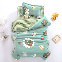 Kindergarten quilt double-sided velvet three-piece set thickened baby milk velvet Nap velvet duvet cover mattress six-piece set