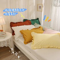 Xinjiang Cotton Pure cotton washed cotton pillowcase a pair of pure cotton solid color Japanese Muji style mix and match single a pair