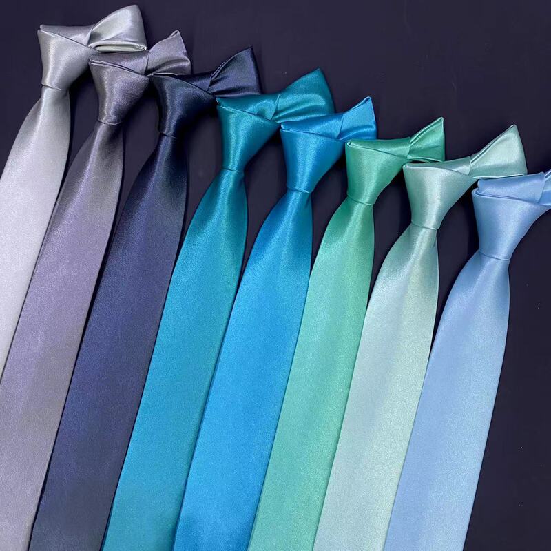 Men's Tie, Solid Color, Zipper Style, Business Casual, Lake Blue, Red, Black, Yellow, Coffee, Peacock Green, Sapphire Blue, Gray, Dark Green, Hand-Tied Style
