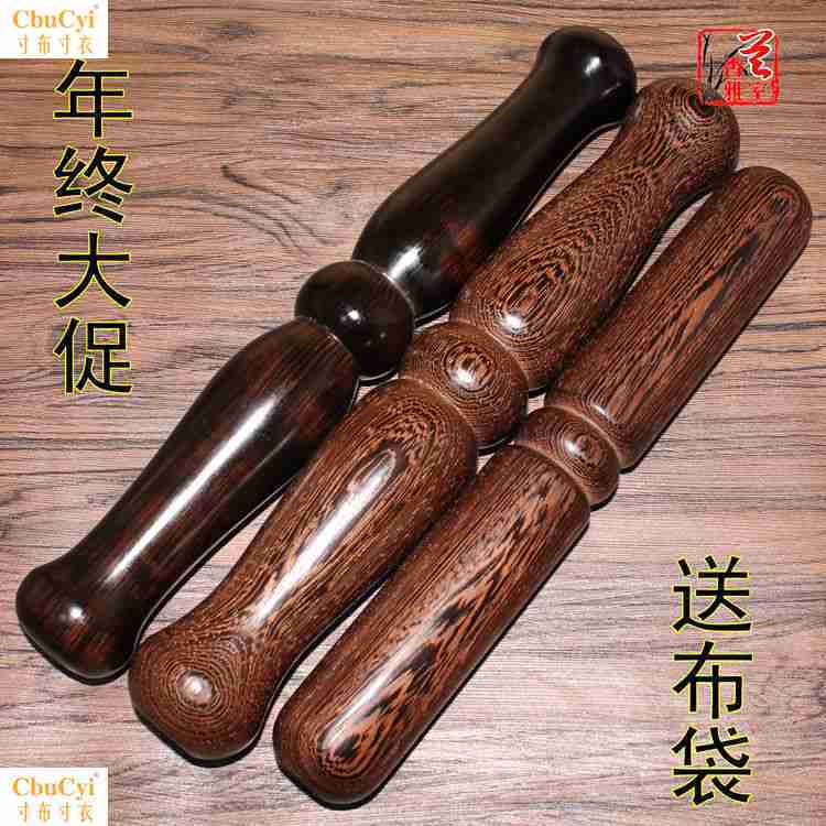 Ebony Taiji chân gỗ gụ cánh gà gỗ màu tím gỗ đàn hương xanh Tân Taiji hai thanh Taijiquan thiết bị đào tạo thể thao - Taekwondo / Võ thuật / Chiến đấu dụng cụ tập đấm bốc