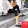 Bà bầu quần legging mùa thu đông thời trang cộng với nhung dày ấm áp eo cao nâng bụng quần quần bà bầu quần mùa đông quần cho bà bầu 3 tháng đầu