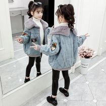 Girl Spring Autumn Dress 2022 New Ocean Gas Great Boy Children Dress Trendy Clip Cotton Denim Autumn Dress Thickening Point Jacket