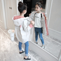 Girls dress 2022 New Korean version Spring Dress Ocean jacket CUHK Childrens children Spring in the middle of a trendy windsuit