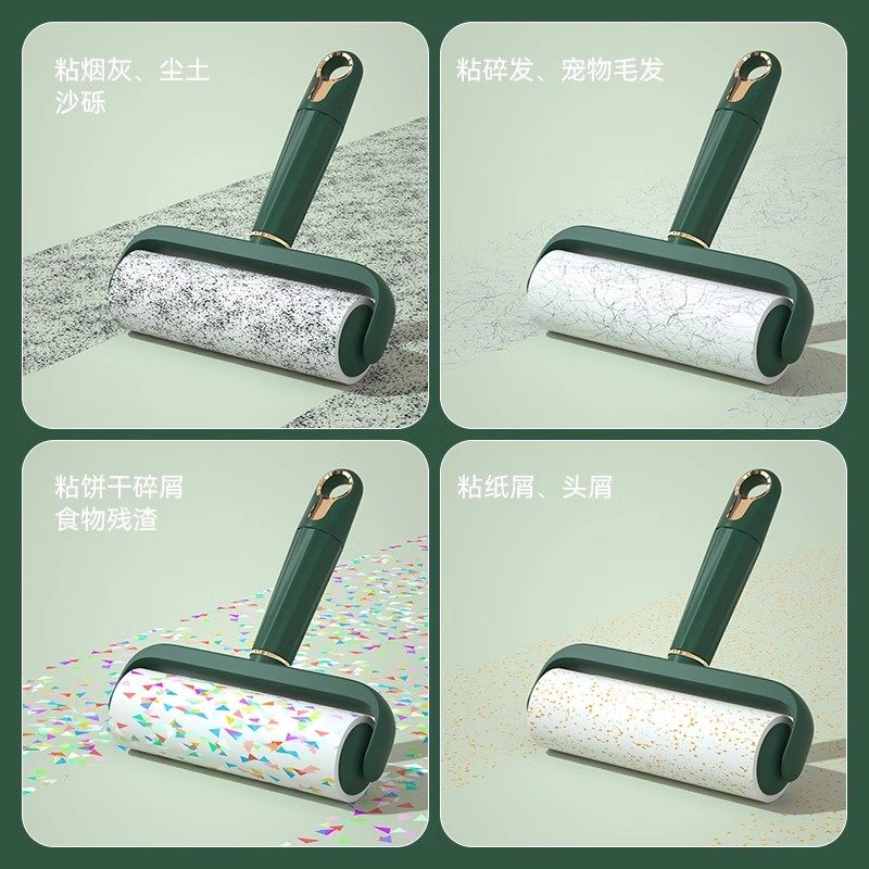 Lint Roller for Bed, Clothes, and Hair Removal with Long Handle and Replaceable Paper Roll