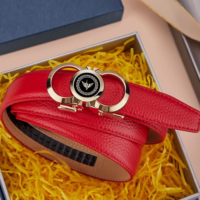 Laf Laurenma ball leather strap ladies fashion 100 lap automatic buckle belt 2021 new young man Korean version jeans belt