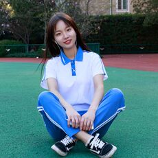 детская форма 致青春校服初中学高中生班服运动男女棉明星网红同款夏季蓝白套装