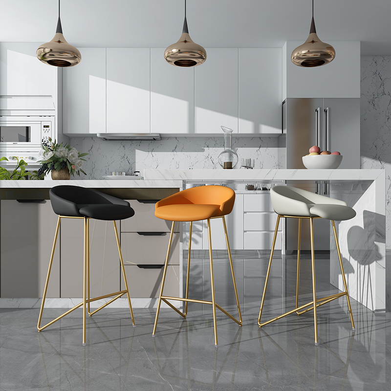 Nordic bar stool Modern minimalist home backrest net red bar chair cash register front desk ins wind light luxury high stool