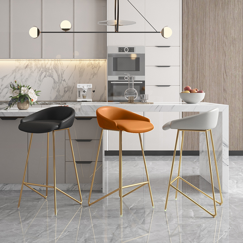 Modern simple bar bench Nordic home Nakajima bar chair front desk wrought iron net red personality light luxury high stool