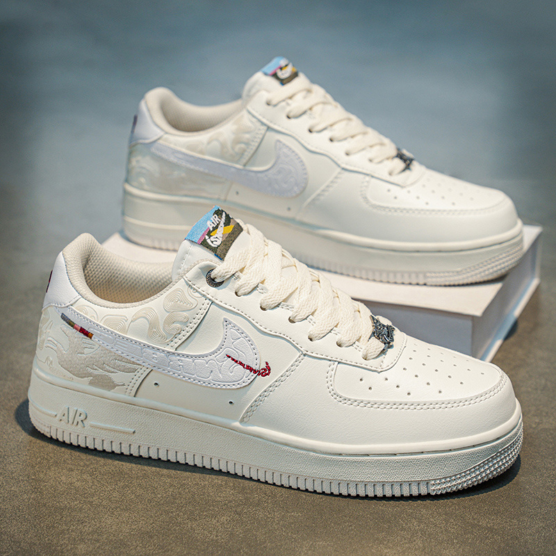 Putian Official Website Genuine Aj Men's Shoes Air Force One Year of the Horse Limited Edition White Sneakers Af1 Low-Top Sneakers Sports Women's Shoes