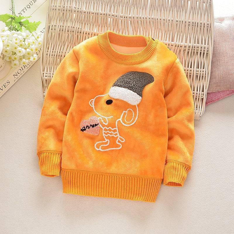 Children's Clothing Winter Style Baby Gush Clothes Men And Women's Double Face Suede Sweater Warm Blouse Jacket Thickened Undershirt