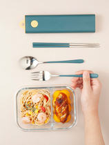 Mi Standers Portable Chopsticks Spoon Suit Solo students travel outside to work with one person food tableware Three sets