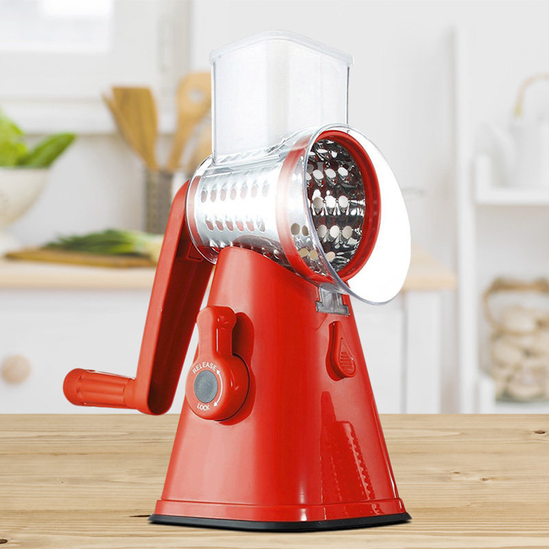 Hand-crank multi-function drum vegetable cutter household shredder rub potato shreds slicer grater kitchen artifact
