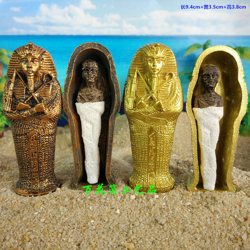 Sand Art Ancient Egyptian Pharaoh Queen Mummy Dry  Coffin Khufu Pyramid Magic Props Ornament Decoration