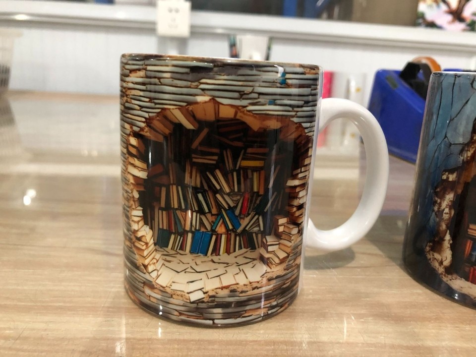 Cross-border New Ceramics 3D Bookshelf Mug Mark Cup Creative Space Design Multipurpose Mark Cup-Taobao