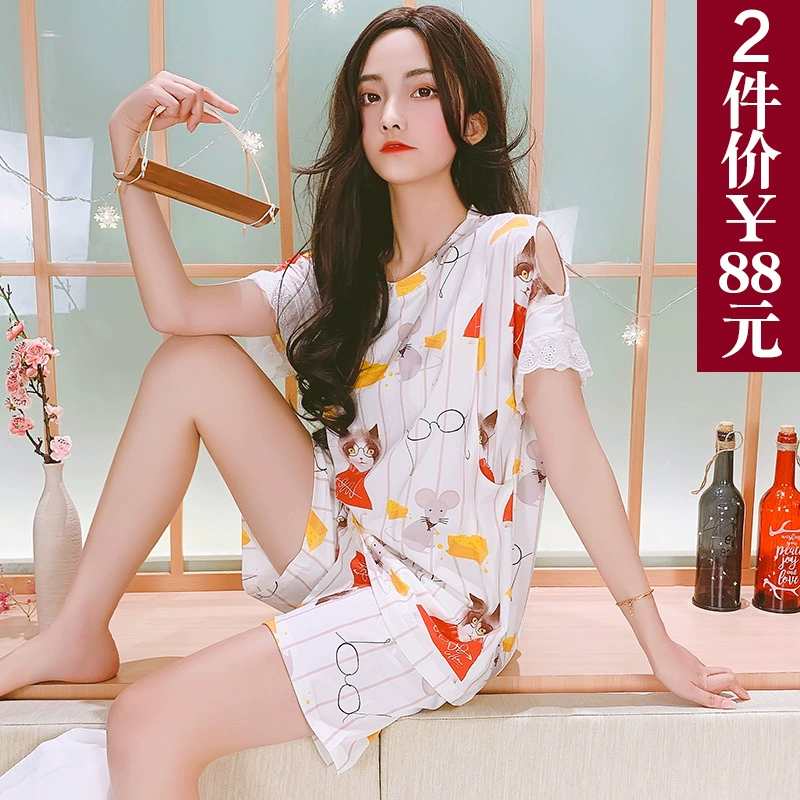 Quần áo giam giữ mùa hè mỏng cotton nhà hộ sinh phù hợp với dịch vụ sau sinh quần áo cho con bú quần áo ngắn tay mùa xuân và mùa thu cho con bú - Giải trí mặc / Mum mặc
