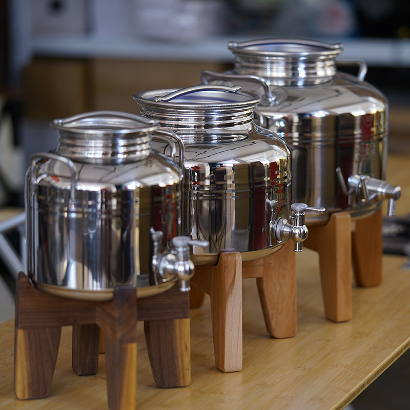 Italian Sansone Stainless Steel Drum Bucket Outdoor Campsite On-board Portable Savings Wine Tank Container