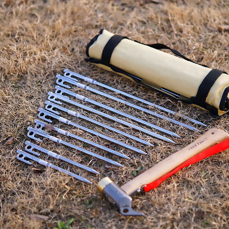 Coman reinforced stainless steel ground nail tent fixing rod camp nail 420 steel forged nail camp nail ground nail package
