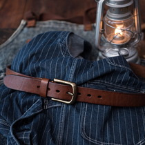 Heavy 5mm thick super thick vegetable tanned leather mens hardcore belt American retro belt tooling Outdoor