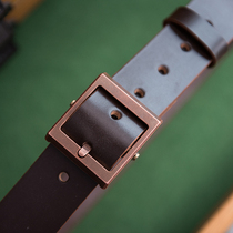 British imported JE horse reins leather belt handmade copper buckle mens business light luxury belt