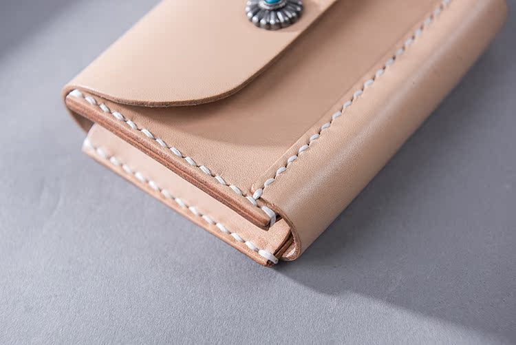 Túi da rám nắng cầm tay Lớp da nhỏ Ví nhỏ Nhật Bản quạt nghệ thuật đơn giản - Chủ thẻ ví đựng thẻ cho nữ