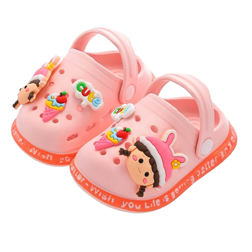Летние мультяшные милые туфли для принцессы, детские пляжные слайдеры для мальчиков, тапочки, мягкая подошва