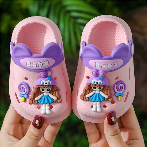 Детские мультяшные слайдеры, летние нескользящие тапочки для раннего возраста, мягкая подошва